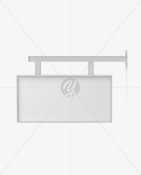 Metallic Rectangular Signboard Mockup