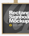 Metallic Rectangular Signboard Mockup