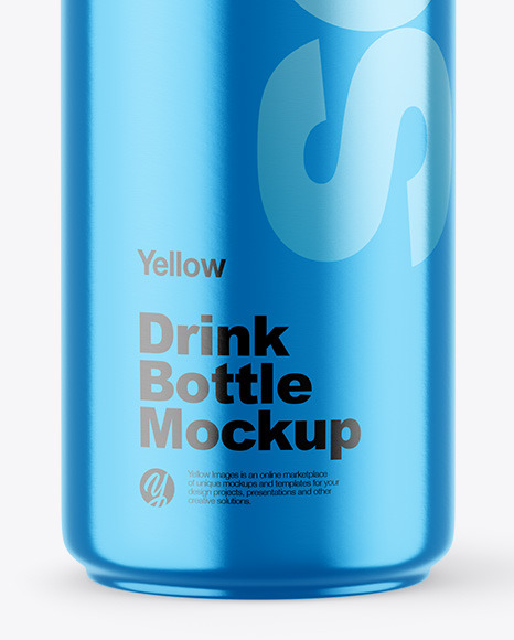 Metallic Drink Bottle Mockup