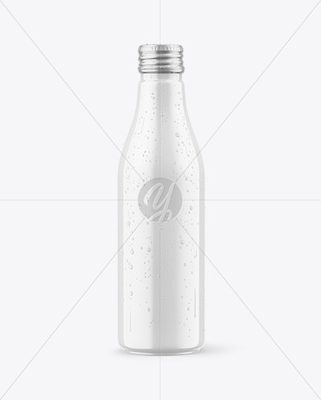 Glossy Drink Bottle w/ Drops Mockup