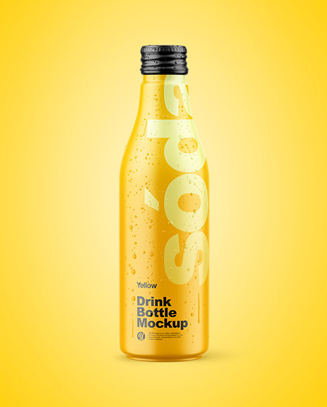 Matte Drink Bottle w/ Drops Mockup