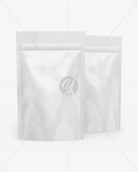 Two Glossy Stand-Up Pouches Mockup