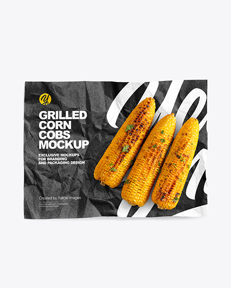 Wrapper With Grilled Corn Cobs Mockup