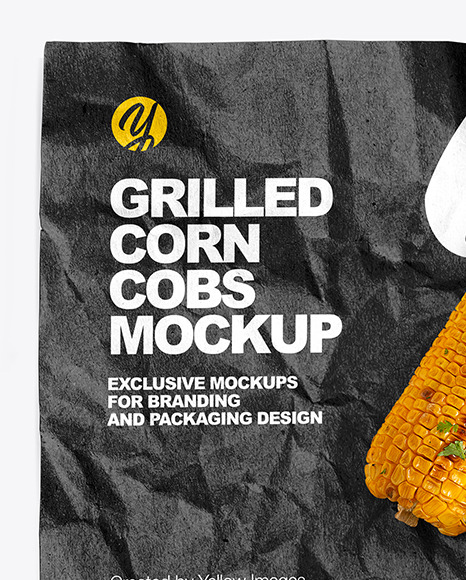 Wrapper With Grilled Corn Cobs Mockup