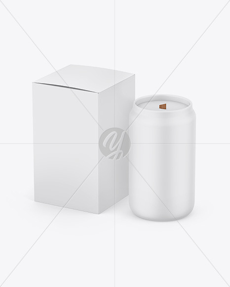 Paper Box W/ Matte Candle Mockup