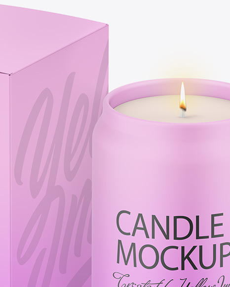 Paper Box W/ Matte Candle Mockup