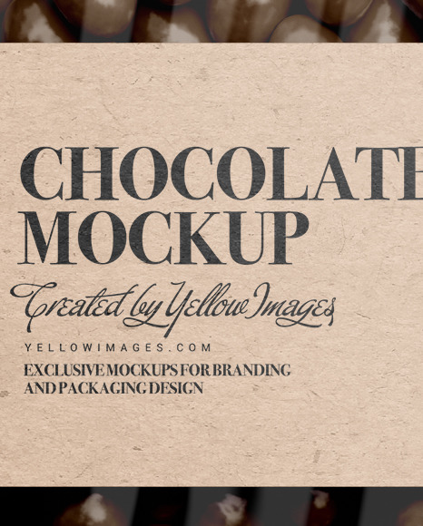 Kraft Paper Box with Chocolate Dragee Mockup