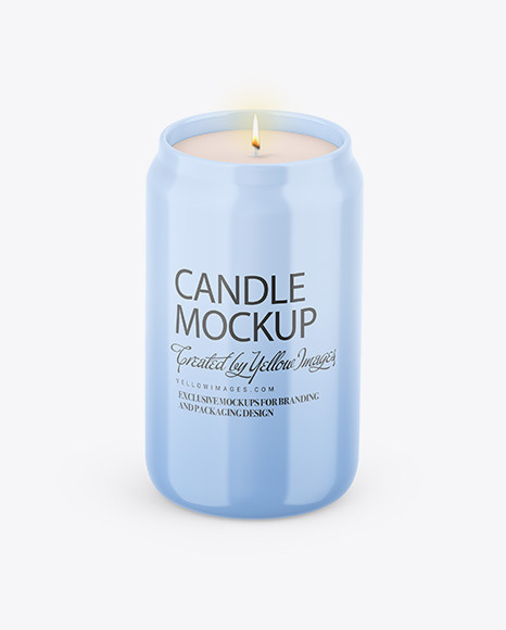 Paper Box W/ Glossy Candle Mockup