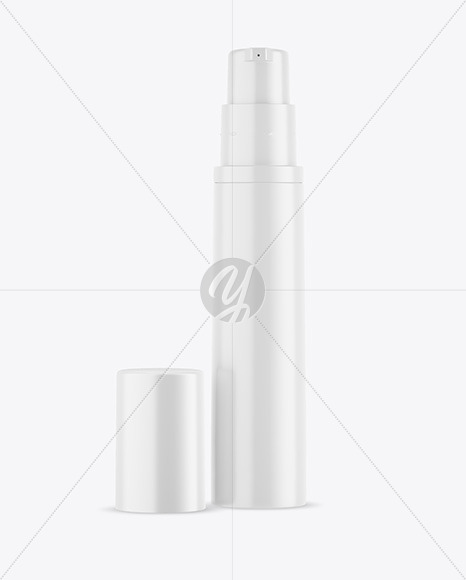 Opened Matte Cosmetic Bottle with Pump Mockup