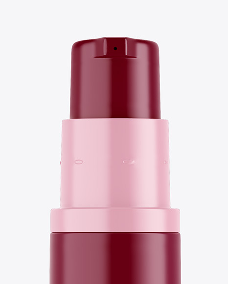 Opened Matte Cosmetic Bottle with Pump Mockup