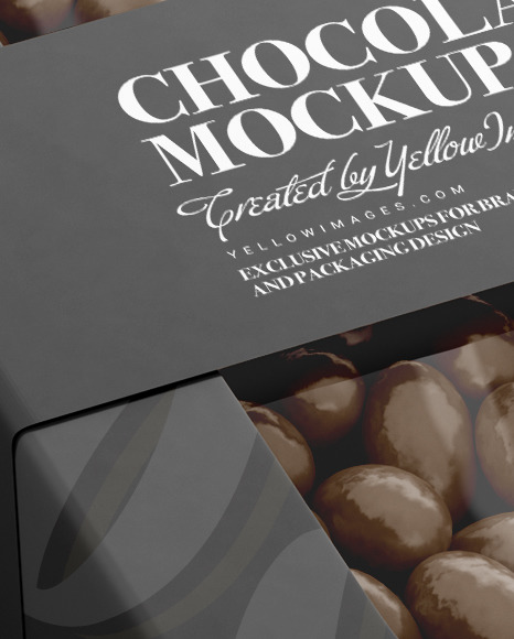 Box with Chocolate Dragee Mockup