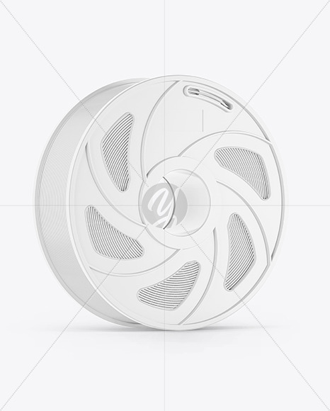 Plastic Filament Spool Mockup - Halfside View