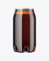 Amber PET Can with Drink Mockup