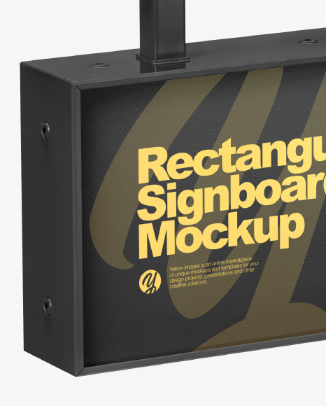 Plastic Rectangular Signboard Mockup