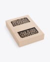 Kraft Paper Box with Chocolate Dragee Mockup