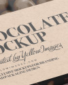 Kraft Paper Box with Chocolate Dragee Mockup