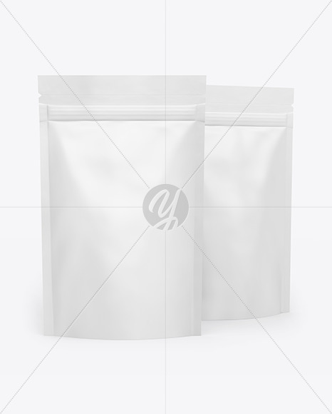 Two Matte Stand-Up Pouches Mockup