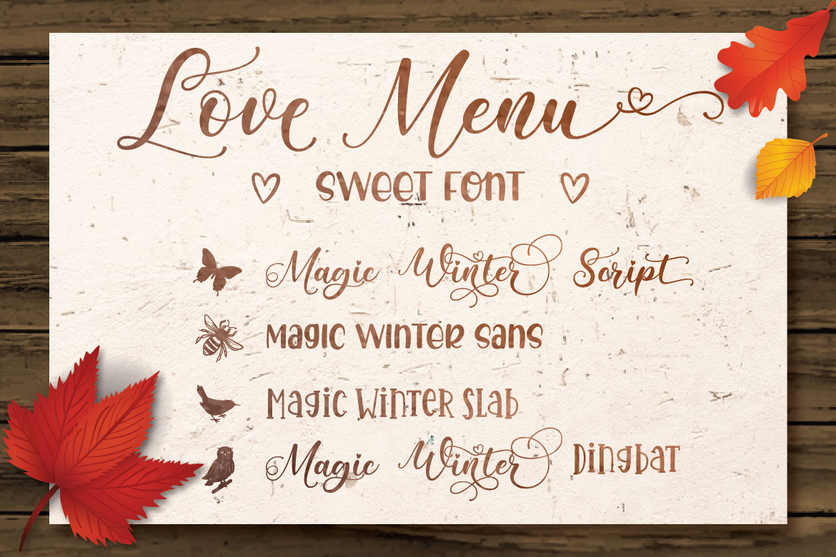 Magic Winter Font Trio & Extras Magic Winter Font Trio & Extras