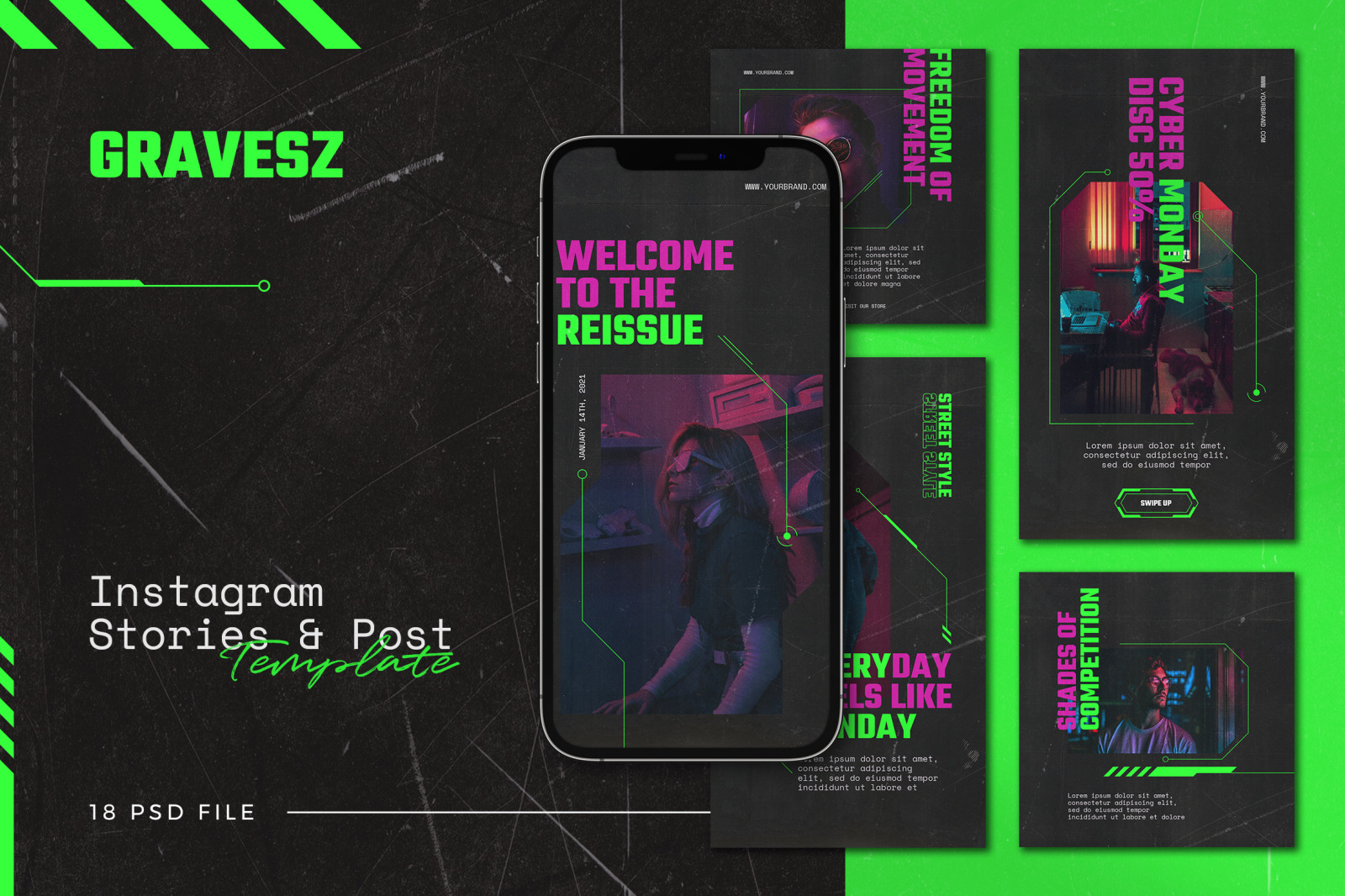 Gravesz - Instagram Stories &amp; Post Template