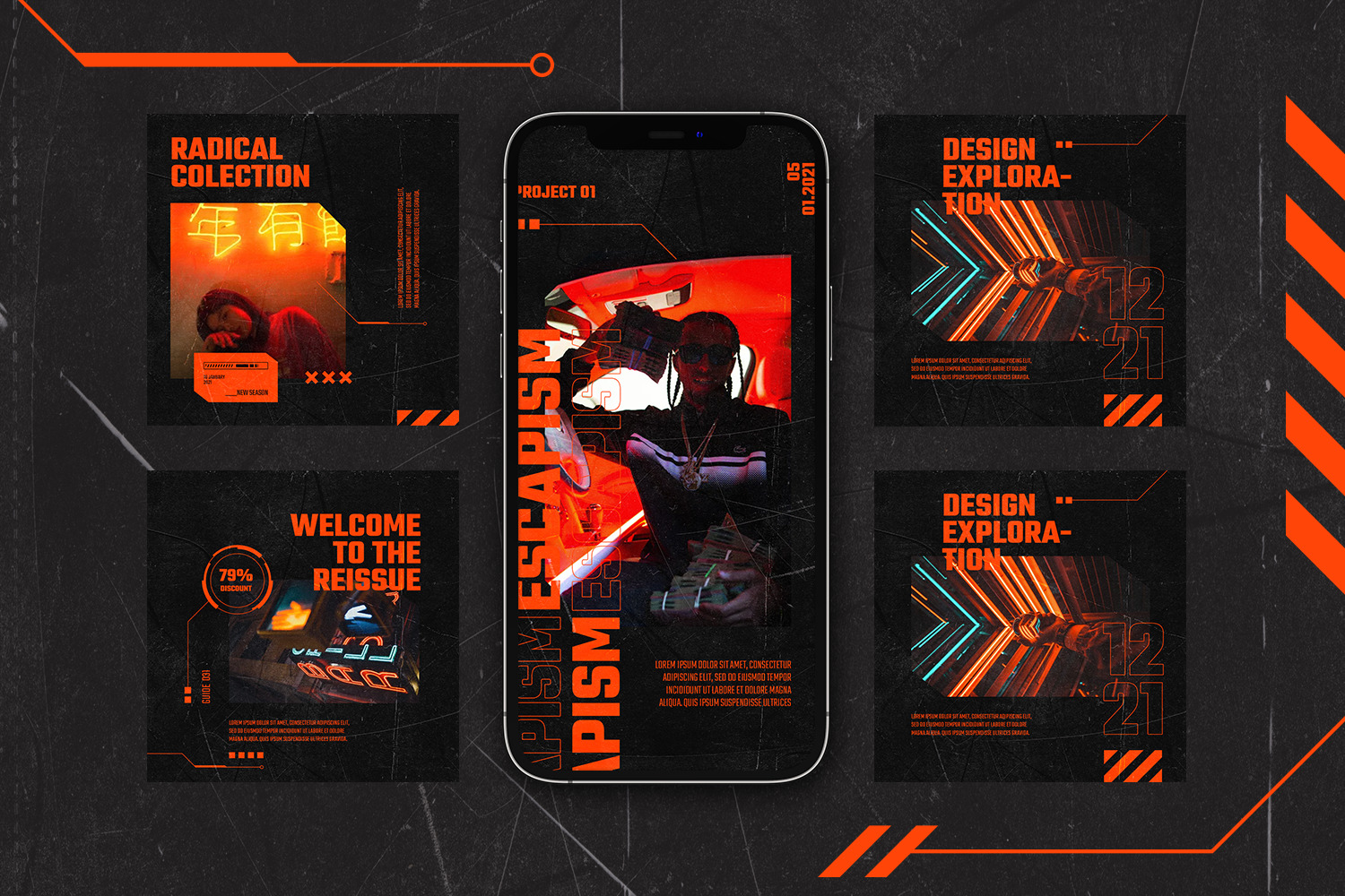 Cyberheat - Instagram Stories & Post Template Cyberheat - Instagram Stories & Post Template