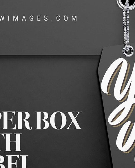 Paper Box with Label Mockup