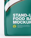 Glossy Food Bag Mockup - Front View