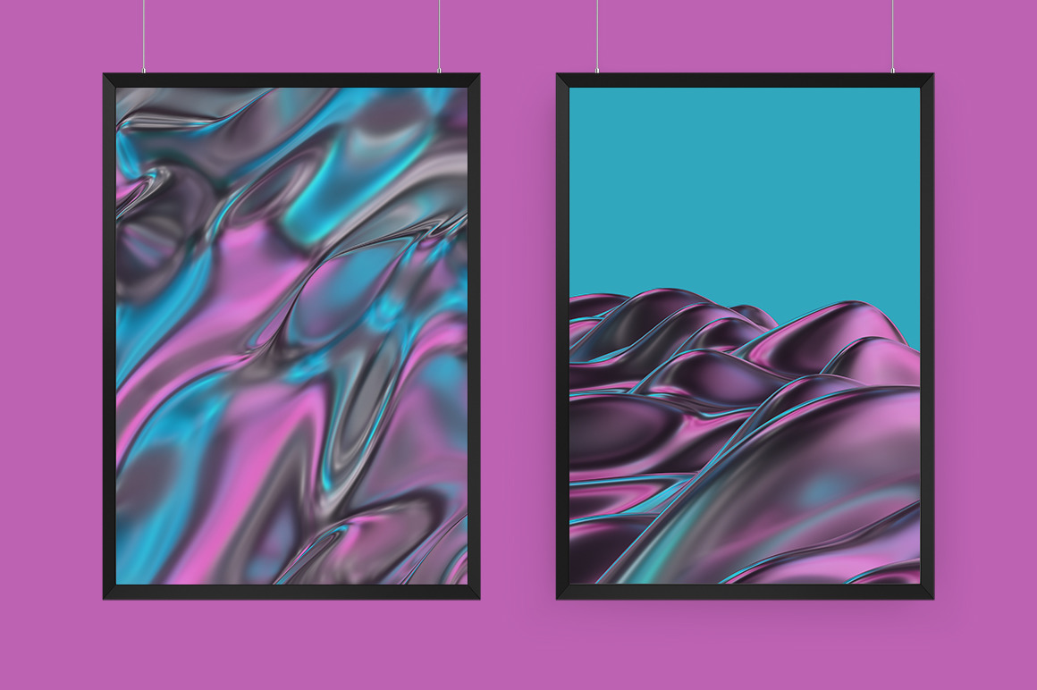 Abstract 3d Rendering of Soft Waves