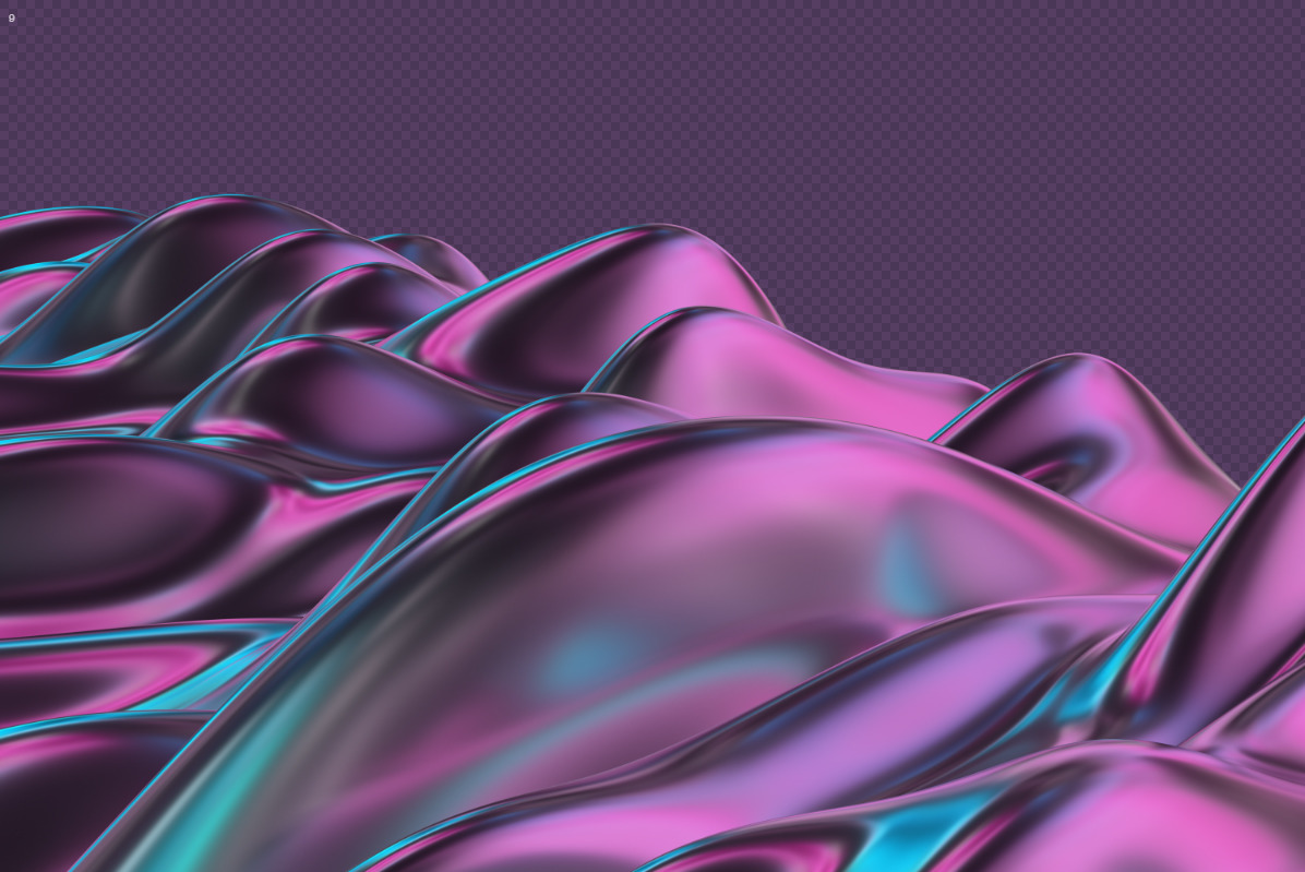 Abstract 3d Rendering of Soft Waves