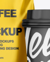 Metallic Coffee Bag with Cup Mockup