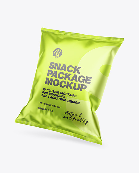 Matte Metallic Snack Package Mockup