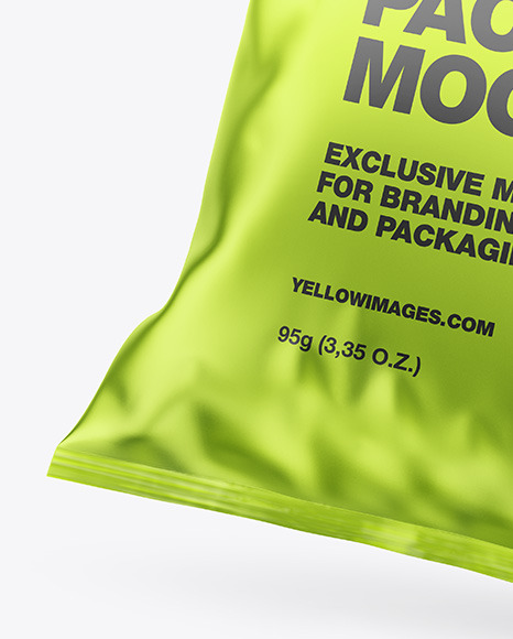 Matte Metallic Snack Package Mockup