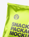 Glossy Metallic Snack Package Mockup