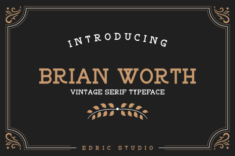 BRIAN WORTH - Vintage Font - Billboard branding