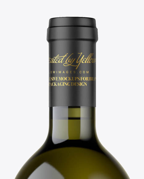 Antique Green Wine Bottle Mockup