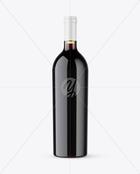 Antique Green Glass Red Wine Bottle Mockup