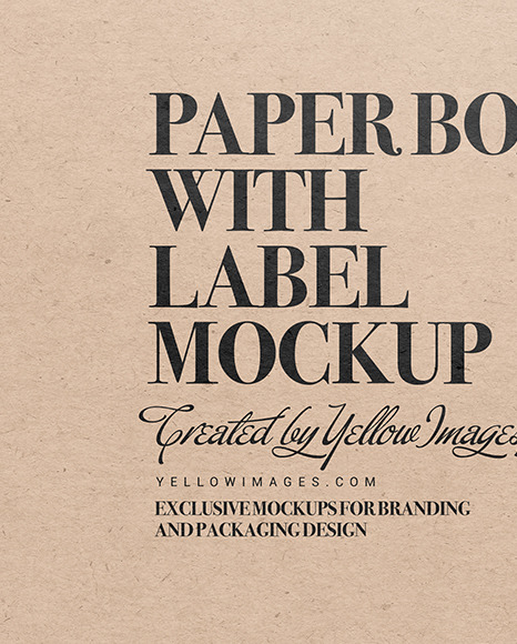 Kraft Paper Box with Label Mockup