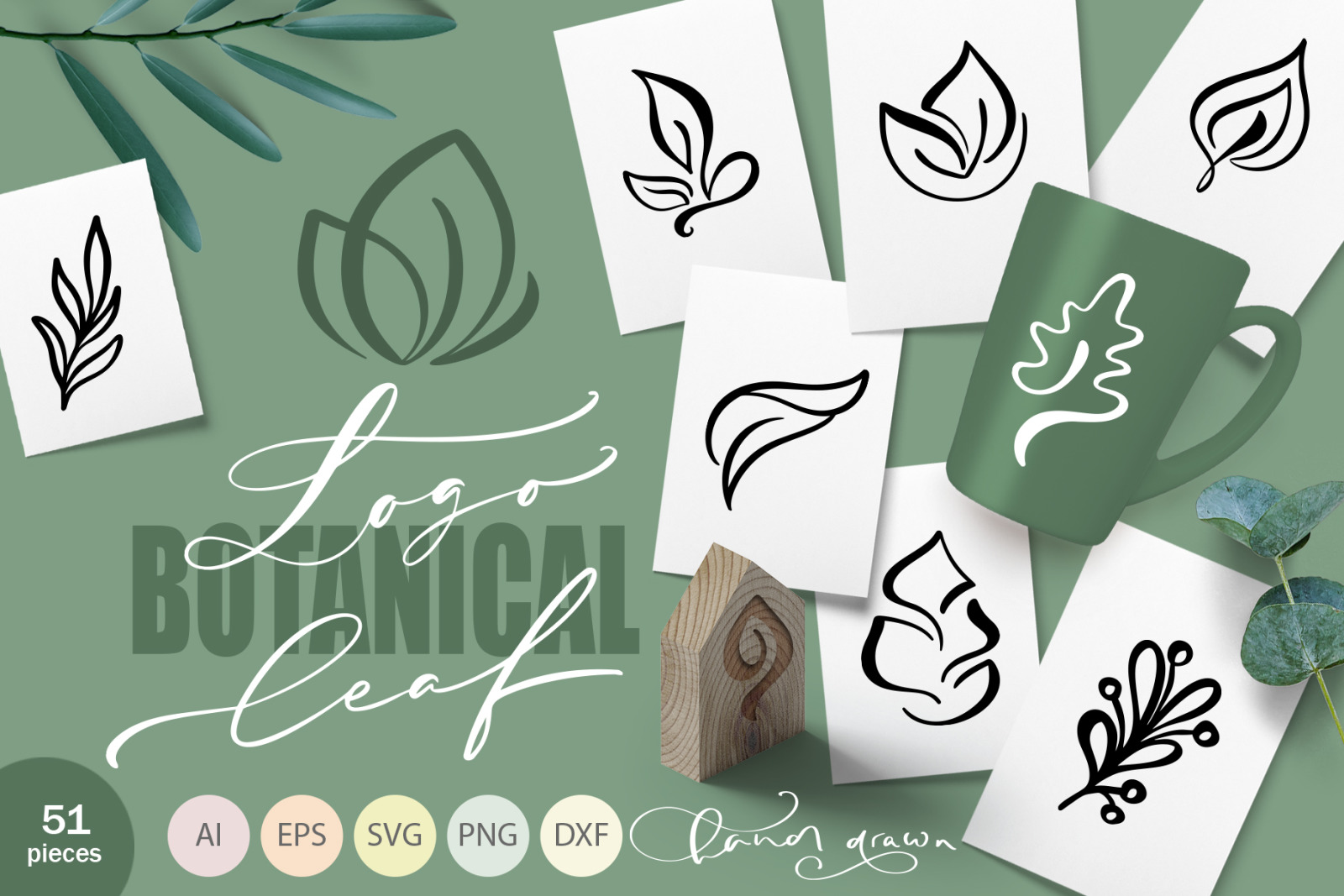 Logo Botanical Leaf SVG