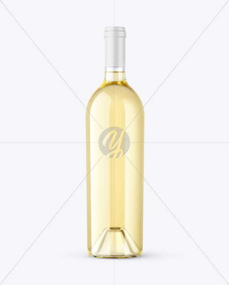 Clear Glass White Wine Bottle Mockup