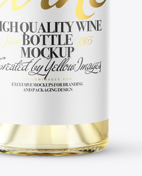 Clear Glass White Wine Bottle Mockup