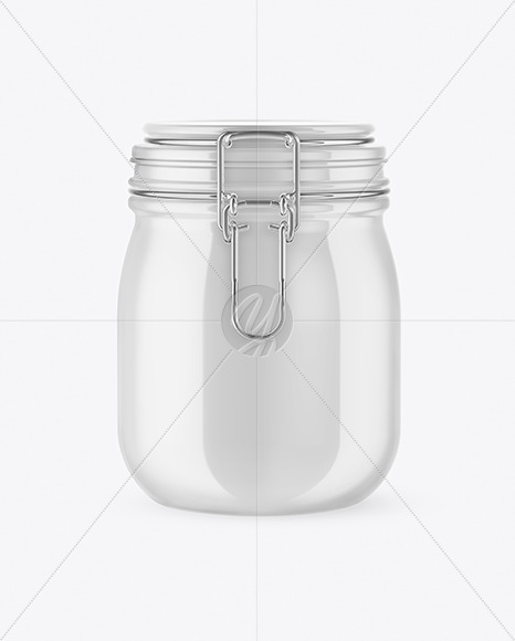 Glossy Ceramic Jar With Clamp Lid Mockup