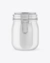 Glossy Ceramic Jar With Clamp Lid Mockup