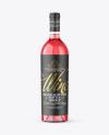 Clear Glass Pink Wine Bottle Mockup