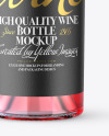 Clear Glass Pink Wine Bottle Mockup