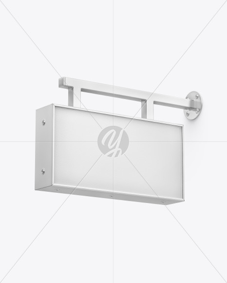 Metallic Rectangular Signboard Mockup