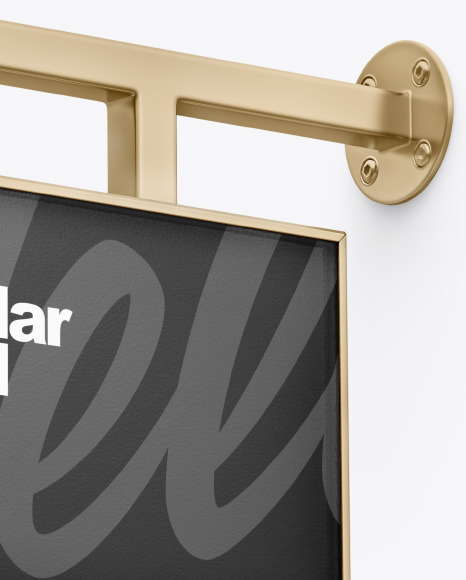 Metallic Rectangular Signboard Mockup