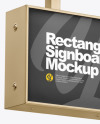 Metallic Rectangular Signboard Mockup