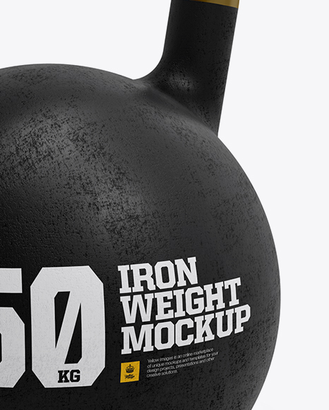 Iron Weight Mockup - Half Side View