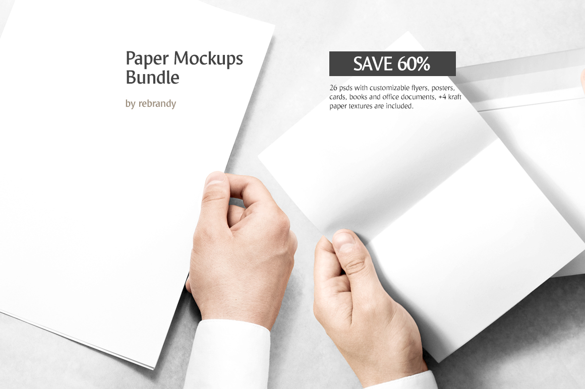 Paper Mockups Bundle Paper Mockups Bundle