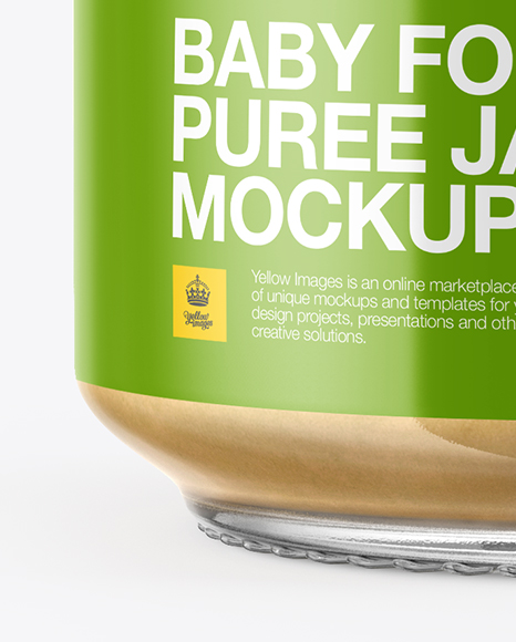 Baby Food Banana Puree Jar Mockup