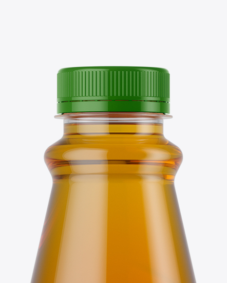 Plastic Bottle with Apple Juice Mockup